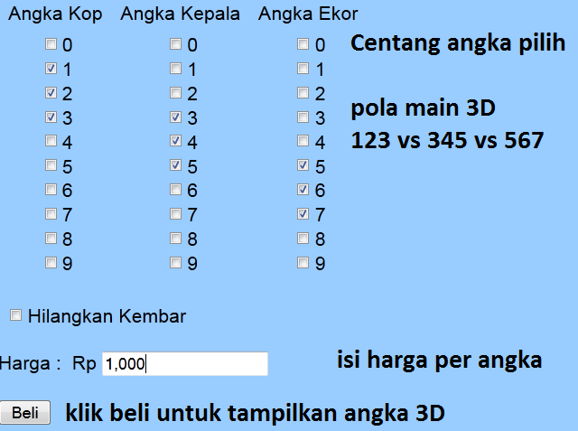 Kombinasi 3D Togel Online